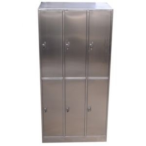 不锈钢六门更衣柜，喷塑更衣柜