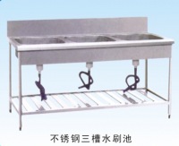 不锈钢三槽水刷池