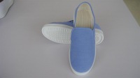 浅蓝色帆布普通工作鞋